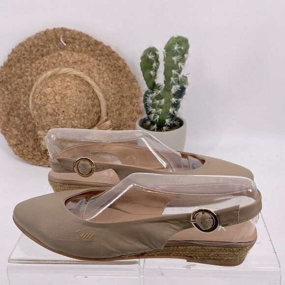 Viscata  Flat Espadrille Sling Back Sandals Comfort Leather Tan size 11 - Picture 2 of 12